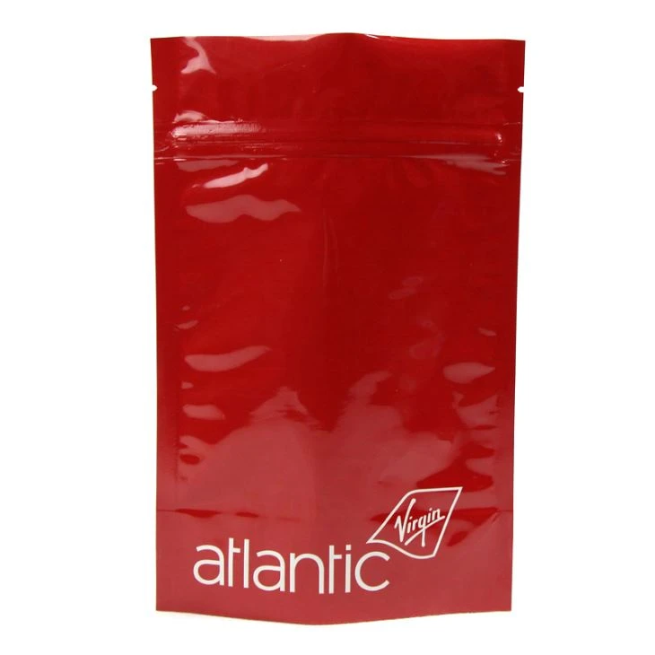 Foil Aluminium Merah Berdiri Tas Zipper