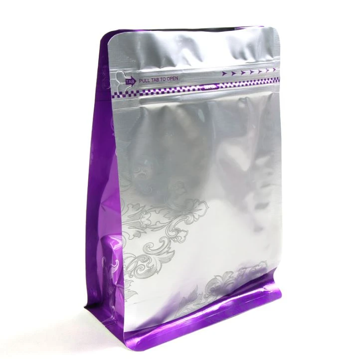 Aluminium Foil Flat Bottom Box Pouch Coffee Packaging Bags Custom