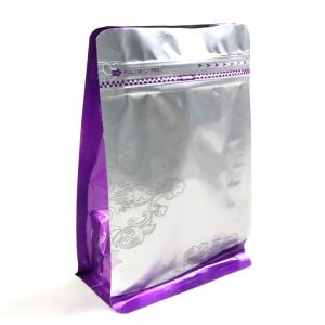 Aluminium Foil Flat Bottom Box Pouch Coffee Packaging Bags Custom