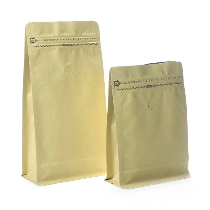 500G Flat Bottom Coffee Bean Packaging Bags Dengan Valve