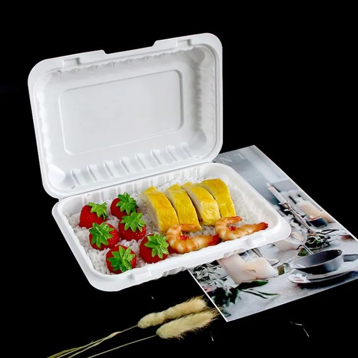 Food Grade FDA 9x6 Inch Clamshell Wadah Makanan Katering Berengsel Sekali Pakai