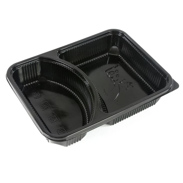Disposable Bento Box PP 2 Compartment Food Containers With Lid