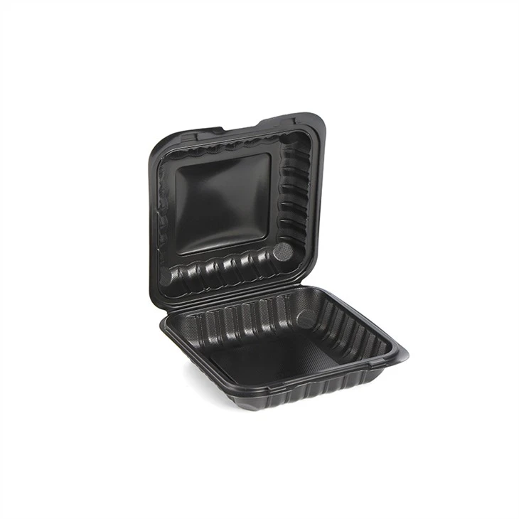 Wadah Penyimpanan Plastik Sekali Pakai Berkualitas Baik Microwave Ambil Bento Box Black Food Container