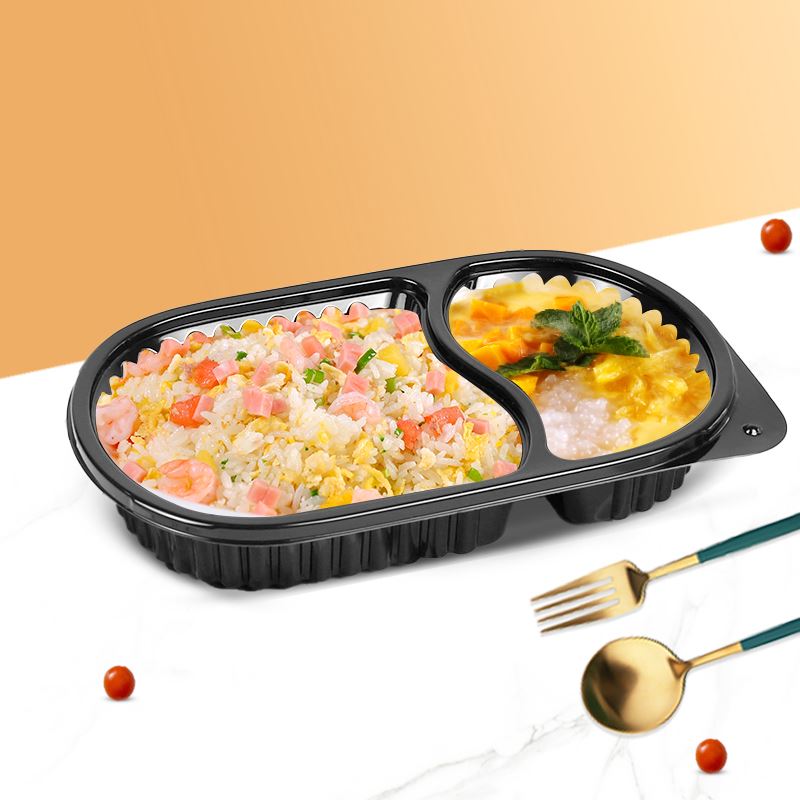 Thermoform Berkualitas Tinggi 3 Kompartemen White Clamshell To Go Boxes Lunch...