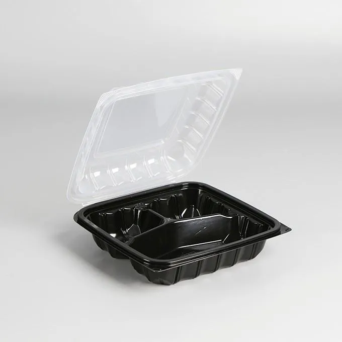 New Arrival Dual Color Food Grade Plastic Lunch Box Disposable Hinged Lid Takeout Box Deli Food Container For Super Market