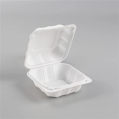 Wadah Clamshell MFPP Warna Putih 5x5" Berengsel Untuk Kotak Makanan