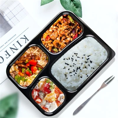 Bento Lunch Box Sekali Pakai Hitam 4 Perbandingan